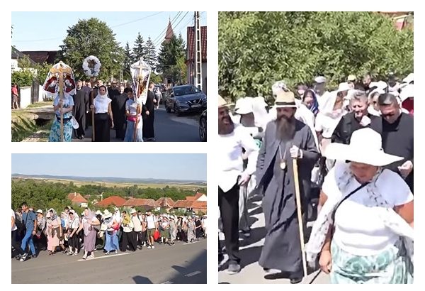 VIDEO Episcopul Benedict alaturi de 200 de pelerini a parcurs pe jos 20 de kilometri intre Valcau de Jos si Starciu in rugaciune pentru comunitatea noastra