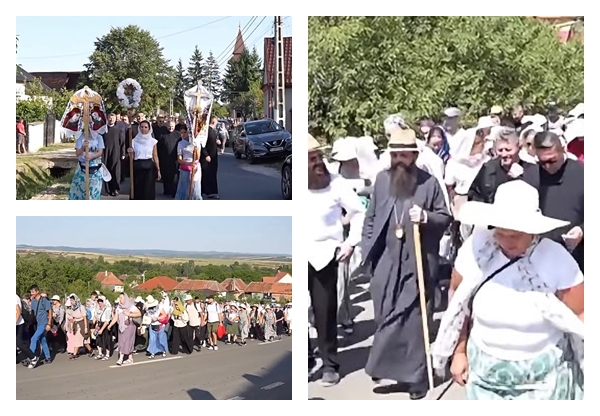 VIDEO Episcopul Benedict alaturi de 200 de pelerini a parcurs pe jos 20 de kilometri intre Valcau de Jos si Starciu in rugaciune pentru comunitatea noastra