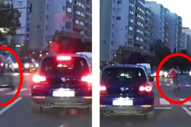 Copil pe trotinetă, aproape lovit de mașină în centrul Zalăului, după ce a trecut pe roșu