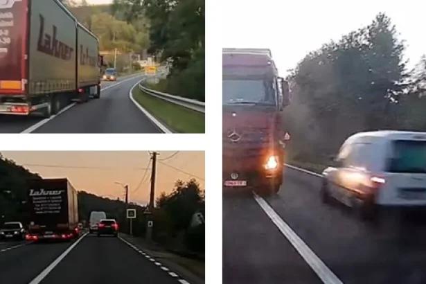 Depășiri criminale în Sălaj. Un camion a pus în pericol grav traficul